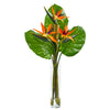Nearly Natural 1739 38" Artificial Green Bird of Paradise Arrangement in Cylinder Vase