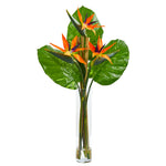 Nearly Natural 1739 38" Artificial Green Bird of Paradise Arrangement in Cylinder Vase