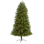 Nearly Natural 6.5` Oregon Fir Artificial Christmas Tree with 1350 Warm White Micro (Multifunction) LED Lights with Remote Control, Instant Connect Technology and 1218 Bendable Branches