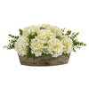 Nearly Natural 17`` Hydrangea and Eucalyptus Artificial Arrangement