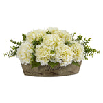 Nearly Natural 17`` Hydrangea and Eucalyptus Artificial Arrangement