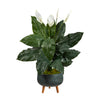 Nearly Natural P1597 4’ Spathiphyllum Artificial Plant in Black Planter with Stand