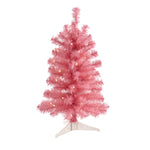 Nearly Natural 2` Pink Artificial Christmas Tree with 35 LED Lights and 72 Bendable Branches