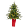 Nearly Natural 5` Swedish Fir Artificial Christmas Tree with White LED Lights