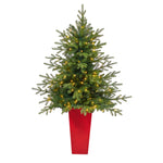 Nearly Natural 5` Swedish Fir Artificial Christmas Tree with White LED Lights