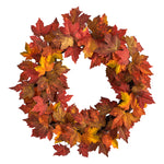 Nearly Natural W1216 22`` Maple Leaf Artificial Wreath