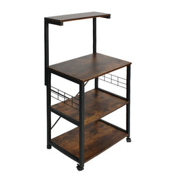 Better Home Products 616859965621 Jamie Kitchen Bakers Rack Microwave Oven Stand In Brown