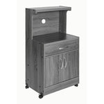 Better Home Products 616859964440 Shelby Kitchen Wooden Microwave Cart In Gray