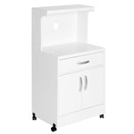 Better Home Products 616859964433 Shelby Kitchen Wooden Microwave Cart In White
