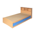 Better Home Products 616859964747 California Wooden Twin Captains Bed In Beech And Blue