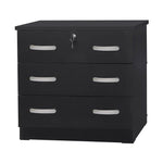 Better Home Products 673400595959 Cindy Wooden 3 Drawer Chest Bedroom Dresser In Black