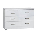 Better Home Products 616859965669 Megan Wooden 6 Drawer Double Dresser In White