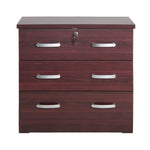 Better Home Products 673400595966 Cindy Wooden 3 Drawer Chest Bedroom Dresser In Mahogany