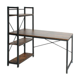 Better Home Products 616859965249 Simon Wooden Computer Desk With Bookshelves 47 Inches Brown
