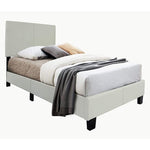 Better Home Products 616859963528 Nora Faux Leather Upholstered Twin Panel Platform Bed White