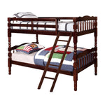 Better Home Products 616859963351 Charlotte Twin Over Twin Solid Wood Bunk Bed In Tobacco