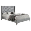 Better Home Products 616859964181 Alexa Velvet Upholstered Queen Platform Bed In Gray