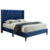 Better Home Products 616859963825 Amelia Velvet Tufted Full Platform Bed In Blue