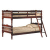 Better Home Products 616859963337 Charlotte Twin Over Twin Solid Wood Bunk Bed In Mahogany