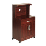 Better Home Products 616859964419 Shelby Kitchen Wooden Microwave Cart In Mahogany
