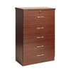 Better Home Products 616859963474 Florence Wood 5 Drawer Dresser For Bedroom In Mahogany