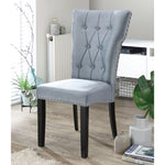 Better Home Products 616859964303 La Costa Velvet Tufted Dining Chair Set Of 2 In Gray