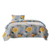 Benzara 2 Piece Twin Size Fabric Quilt with Floral Pattern, Multicolor