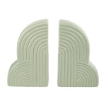 Sagebrook Home 17951-02 Ceramic, Set of 2 13X10" Arches Bookends, Cucumber