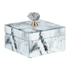 Sagebrook Home 17648 Glass, 6X5" Jewelry Box Silver Top, Gray