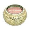 Sagebrook Home 80250-03 4" 10 Oz Spiced Pear Mosaic Candle, Champagne