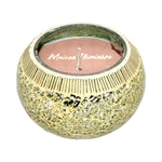 Sagebrook Home 80250-03 4" 10 Oz Spiced Pear Mosaic Candle, Champagne