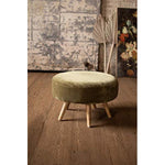Kalalou NRV2100 Velvet Ottoman with Wooden Legs Avocado