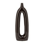 Sagebrook Home 16848-06 Ceramic, 14" Open Cut-Out Vase, Drk Brown
