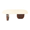 Sagebrook Home 17607-02 Marble/Wood, 48"x16" Coffee Tbl, Wlnt/White Kd