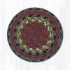 Earth Rugs C-238 Burg/Olive/Charcoal Round Coaster 4``x4``