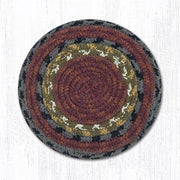 Earth Rugs C-238 Burg/Olive/Charcoal Round Coaster 4``x4``