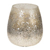 Sagebrook Home 80254-01 4" 12 Oz Cozy Linen Crackle Glitter Candle, Gry