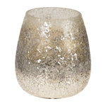 Sagebrook Home 80254-01 4" 12 Oz Cozy Linen Crackle Glitter Candle, Gry