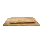 Sagebrook Home 18469 Mango Wood, Set of 2 18/24" Footed Trays, Natural