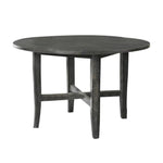Benzara 47 Inch Farmhouse Style Round Wooden Dining Table, Rustic Gray