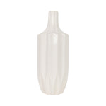 Sagebrook Home 18630-01 Ceramic, 13" Fluted Vase, White