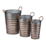 Imax Worldwide Home Daniel Galvanized Planters - Set of 3