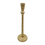 Sagebrook Home 18201-03 Metal, 15" Hammered Taper Candleholder, Gold
