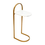 Sagebrook Home 18387 Metal, 26" C-Table Marble Top, Gold