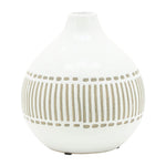 Sagebrook Home 16936-02 Ceramic, 7" Round Aztec Vase, Gray