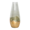 Sagebrook Home 18267-04 Glass, 11" Gold Dipped Vase, Clear