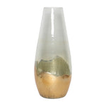 Sagebrook Home 18267-04 Glass, 11" Gold Dipped Vase, Clear