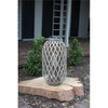 Medium Grey Willow Lantern – Glass Panels – 23.4 Inch