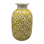 Sagebrook Home 17161-04 Ceramic, 8" Daisy Vase, Mustard