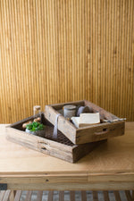 Kalalou NMCC1050 Set Of Two Repurposed Perforated Metal Trays